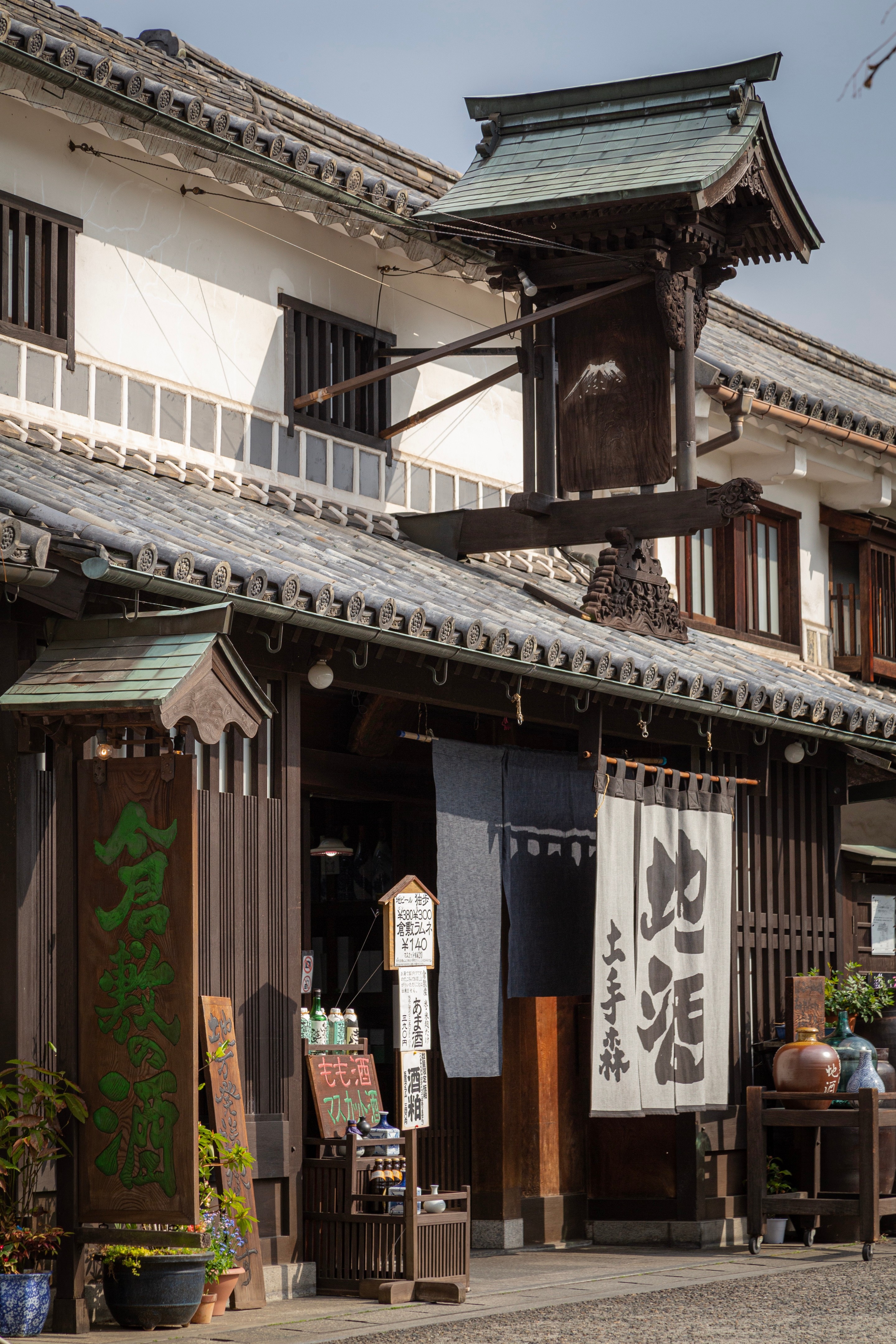 A typical example of a merchant shop along one of the many old streets in Kurashiki Town — Okayama Prefecture, Japan