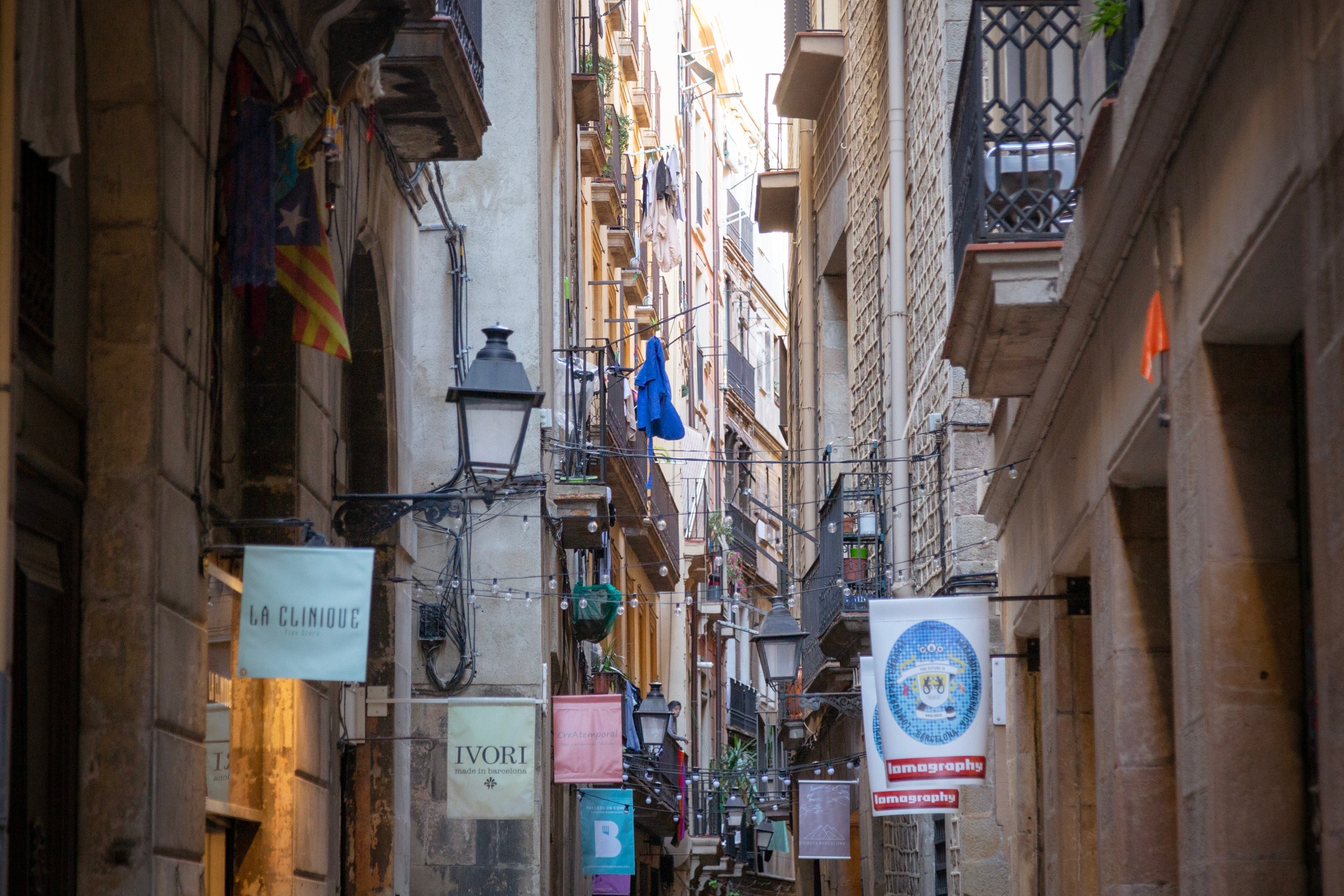 Old shopping street in Barcelona