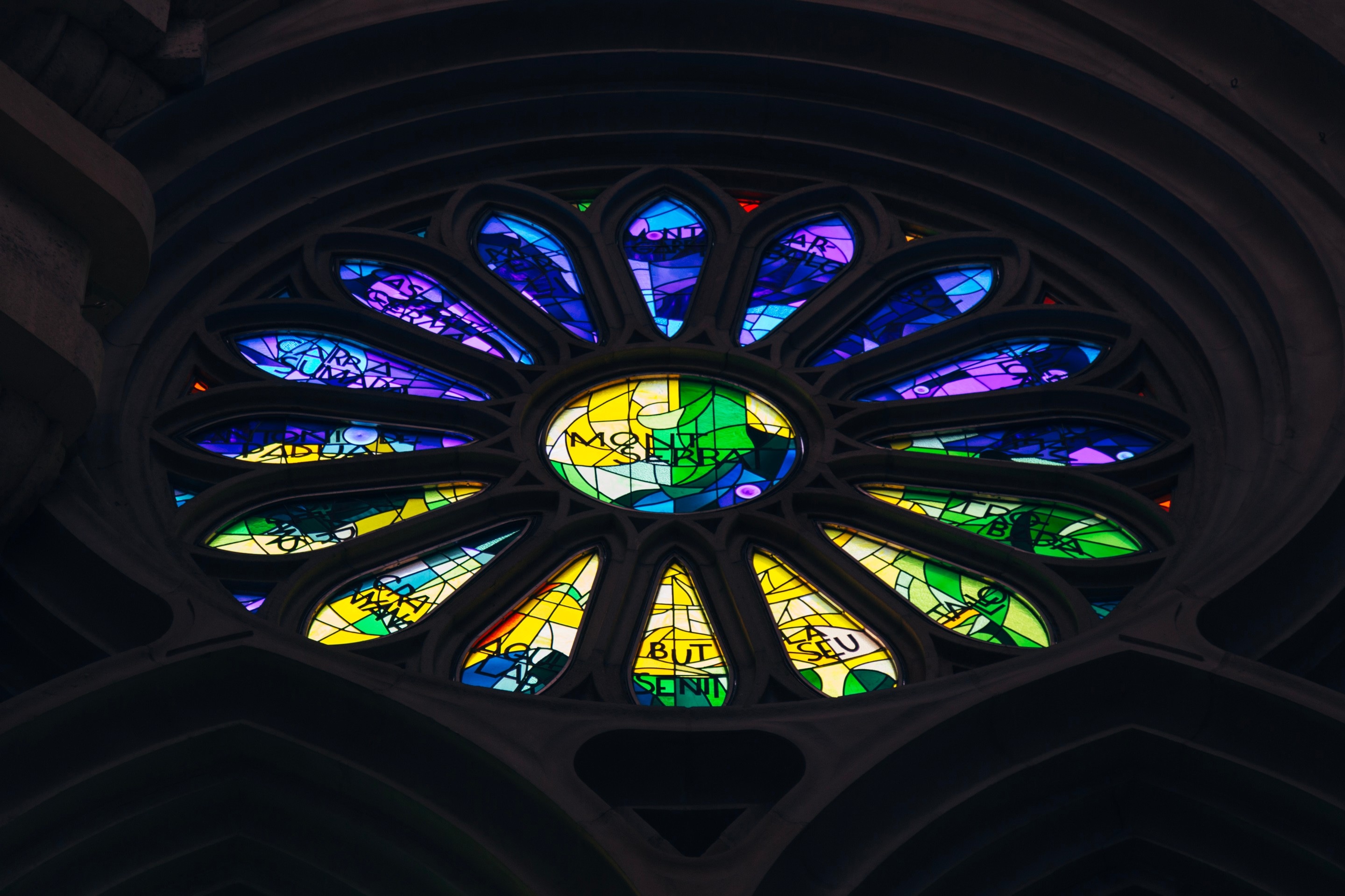 Stained glass windows. La Sagrada Famila.