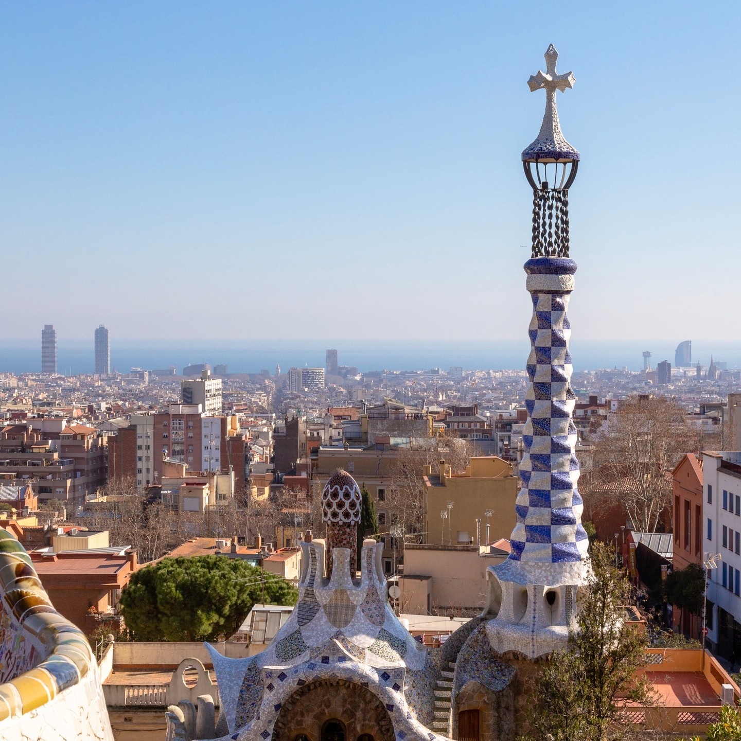 Looking out over Park Guell