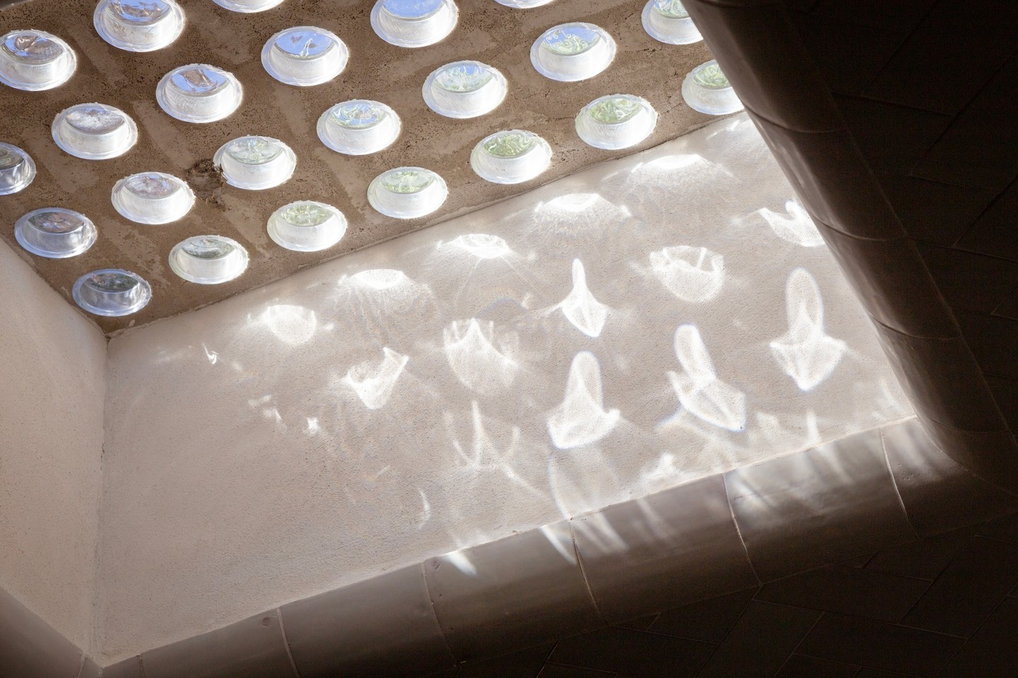 Light patterns reflecting on a floor skylight at The Hospital de la Santa Creu i Sant Pau, Barcelona.