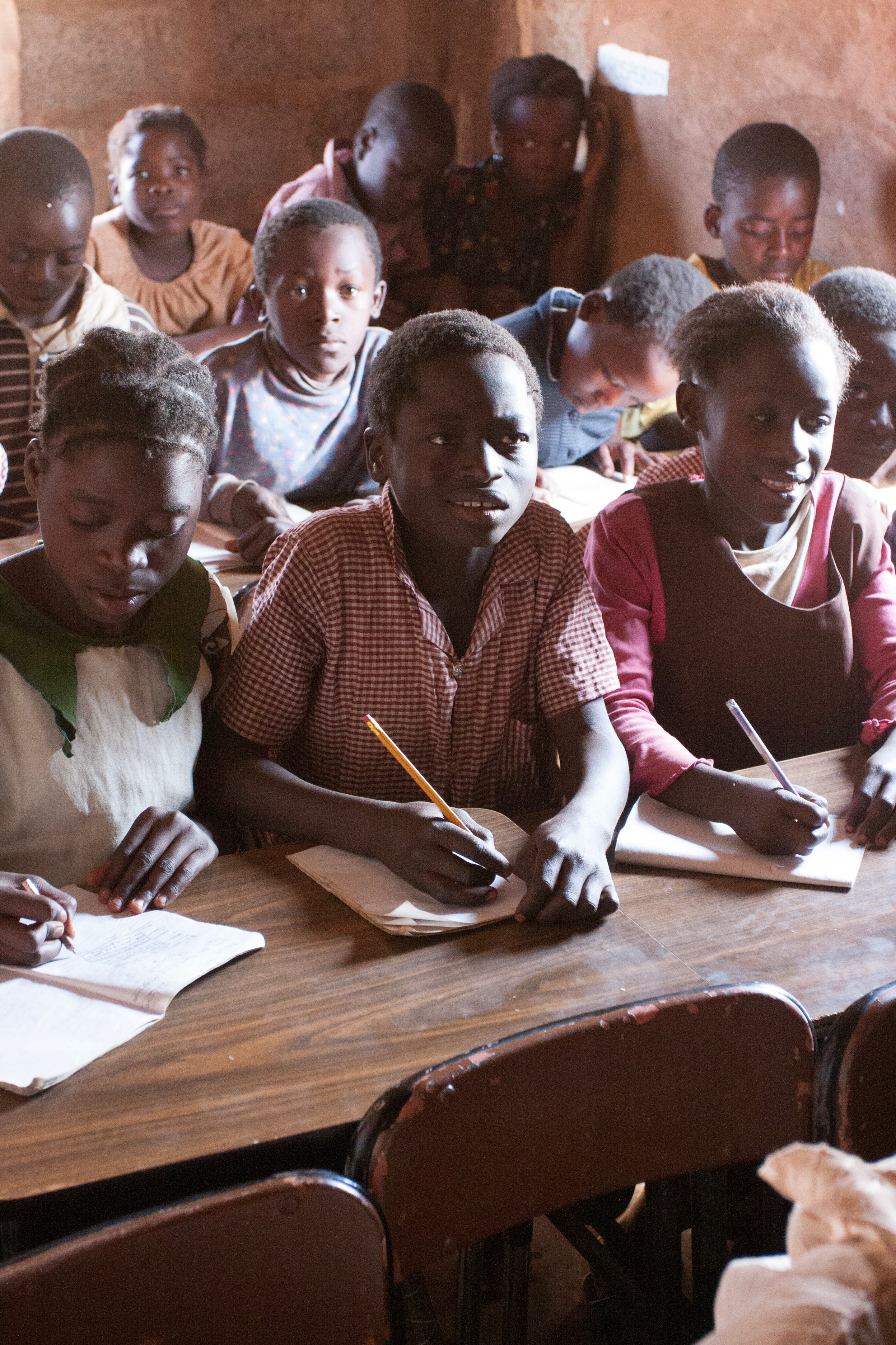 A class of young children during a lesson in a rural school — near Nampundwe, Zambia