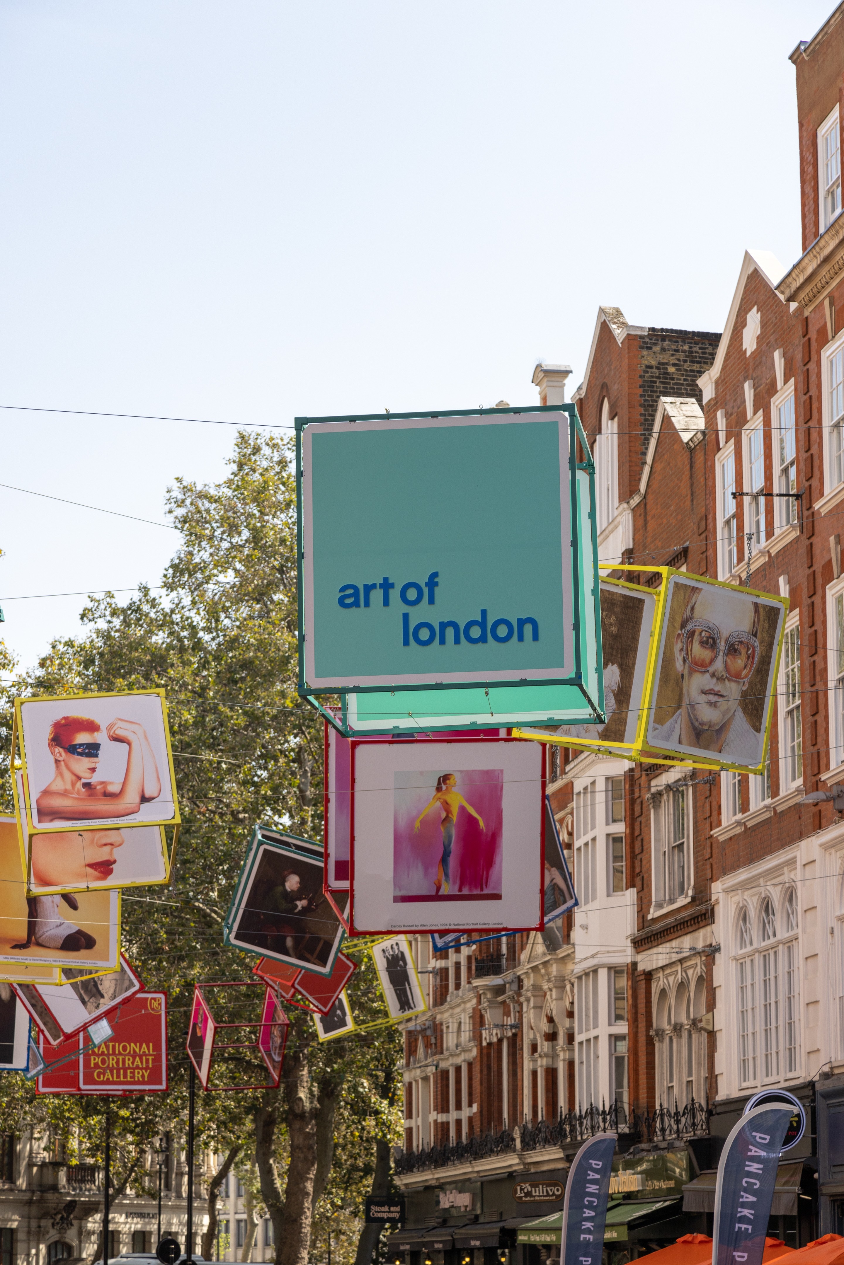Street installations around central London to mark the re-opening of the National Portrait Gallery, Leceister Square, London, UK