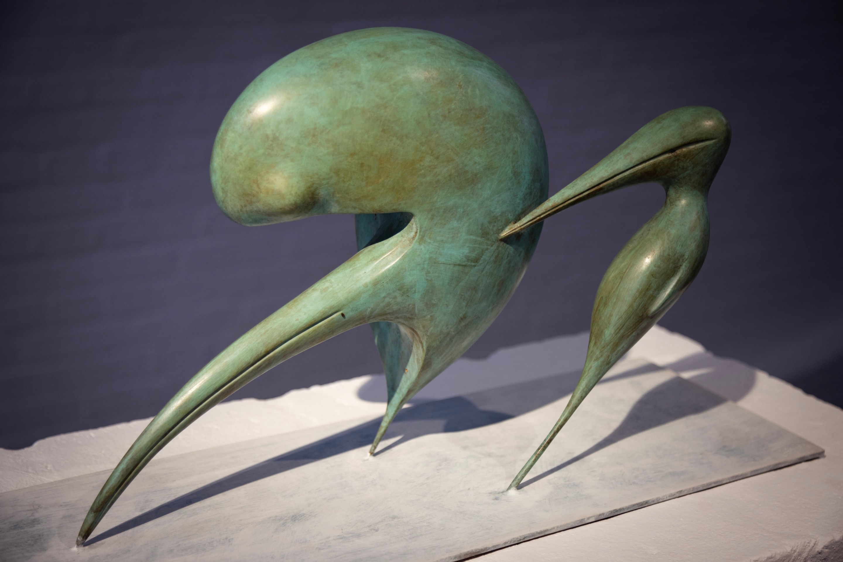  A pair of anstract bird scultures in bronze by Camille Henrot — Middelheim Museum, Antwerp, Belgium