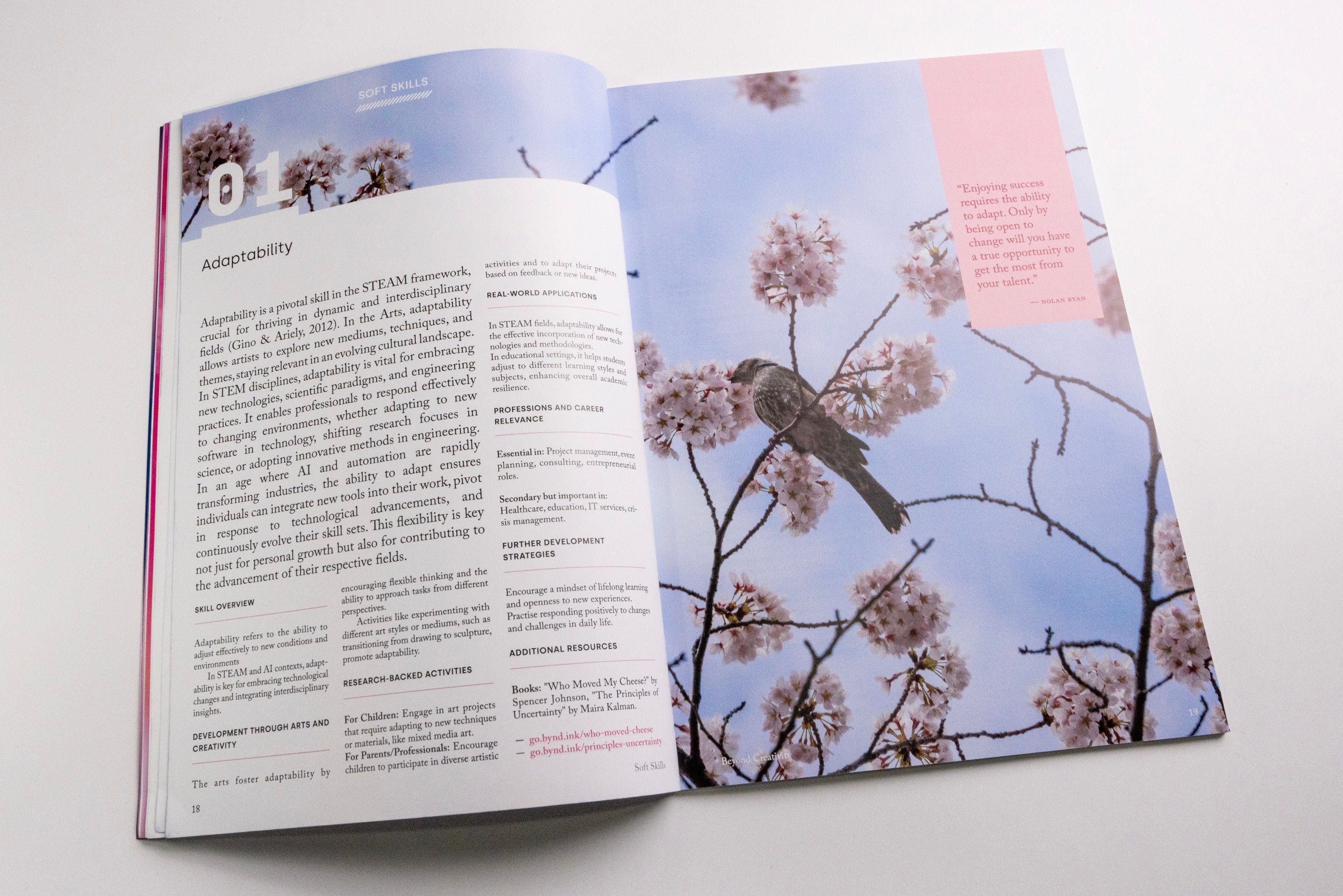 Beyond Creativity Magazine Vol.01 No.01 — Landscape spread soft skill adaptability