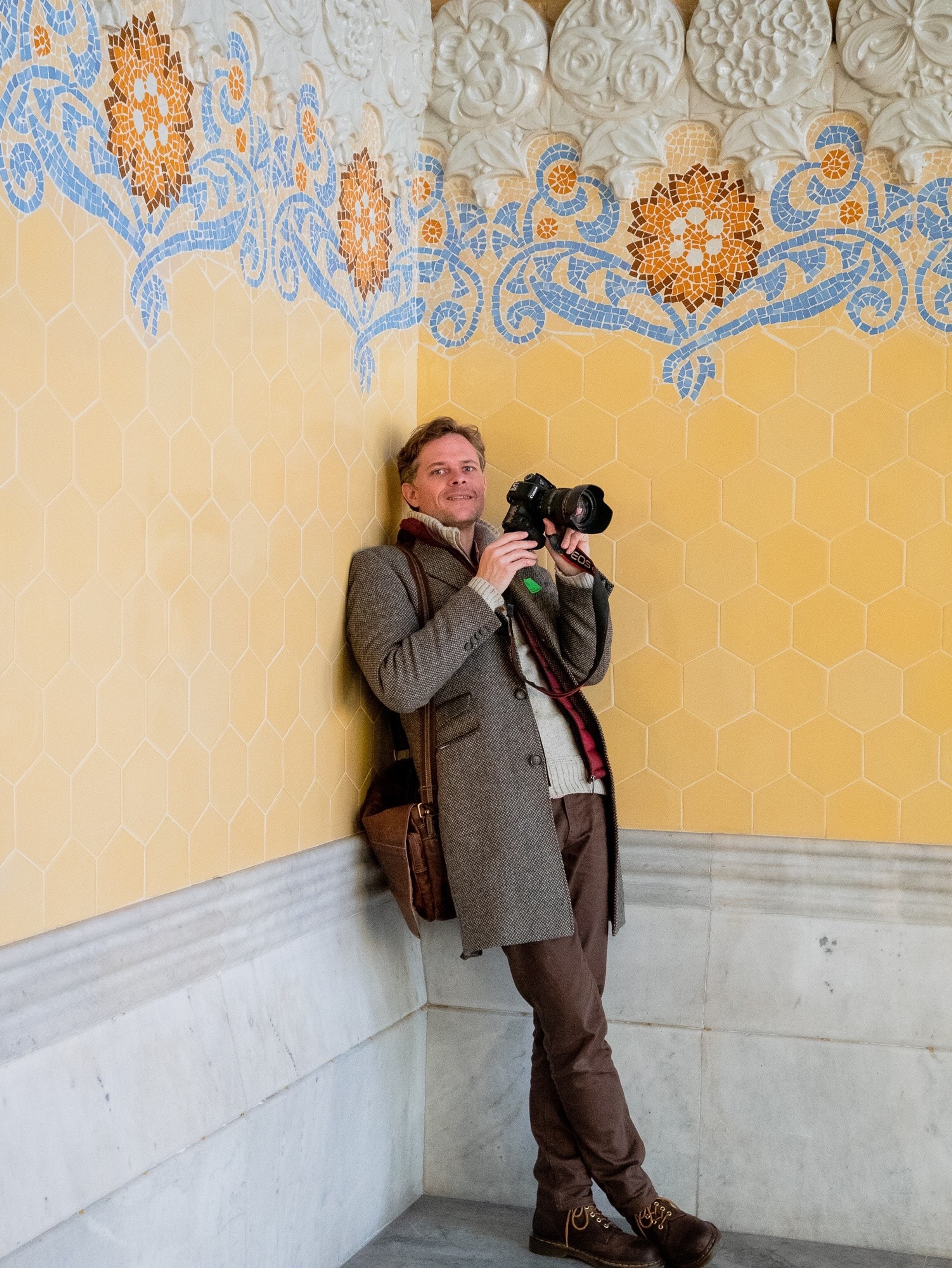 Photo of Jake Hopking taken inside Hospital Sant Pau in Barcelona, Spain