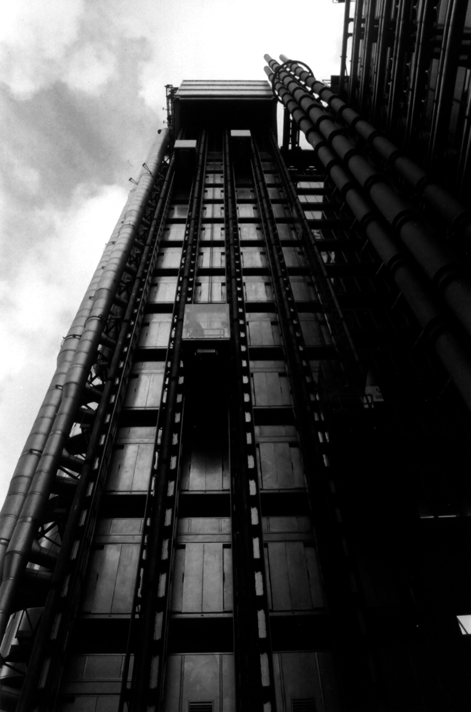 Black and white 35mm film photograph of Lloyds House London, taken by Jake Hopking at age 14 — London, United Kingdom